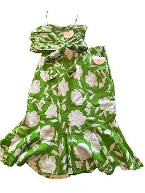 kate spade Green and White Floral Tie-Front Sundress